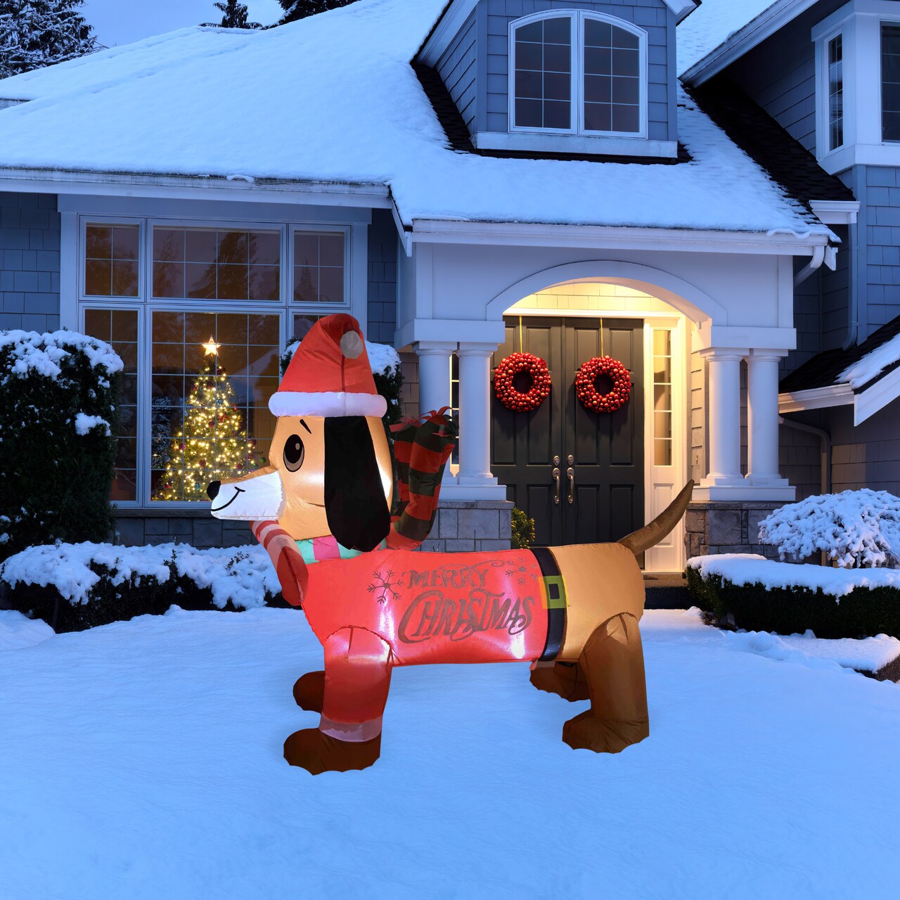 Northlight LED Lighted Inflatable Dachshund Dog Outdoor Christmas Decoration - 4.25'